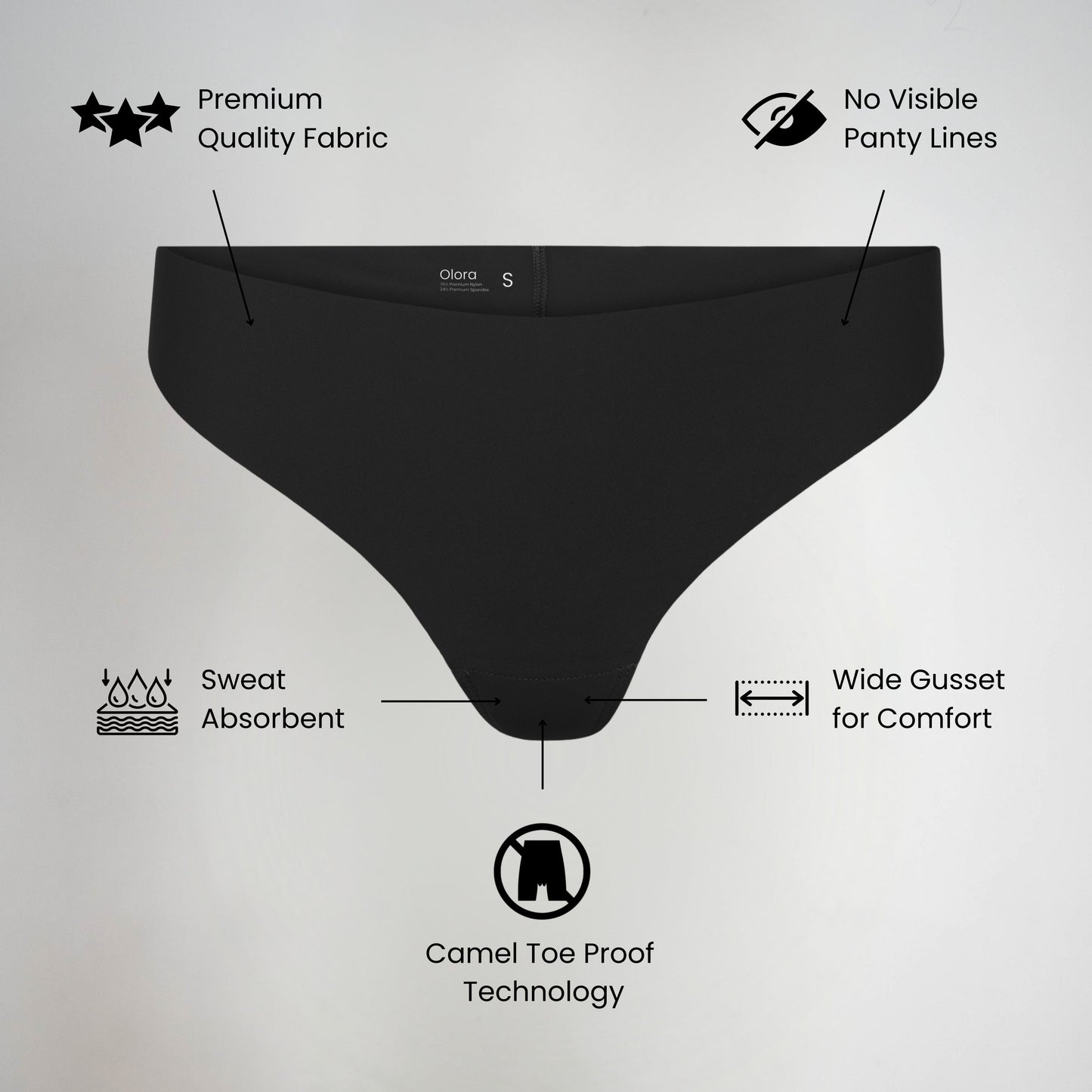 Invisible Camel Toe Thong Mid Rise